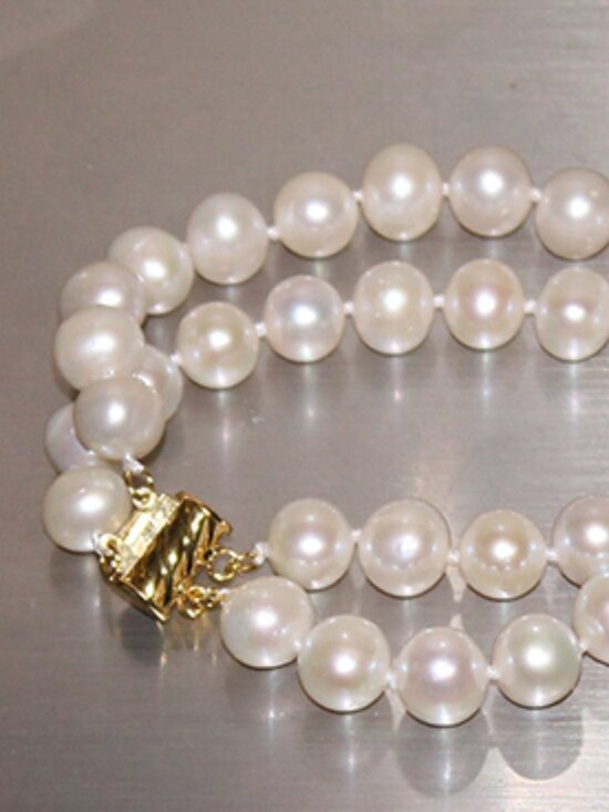 14K Akoya 2 Strand Pearl Bracelet - Picture 4 of 10
